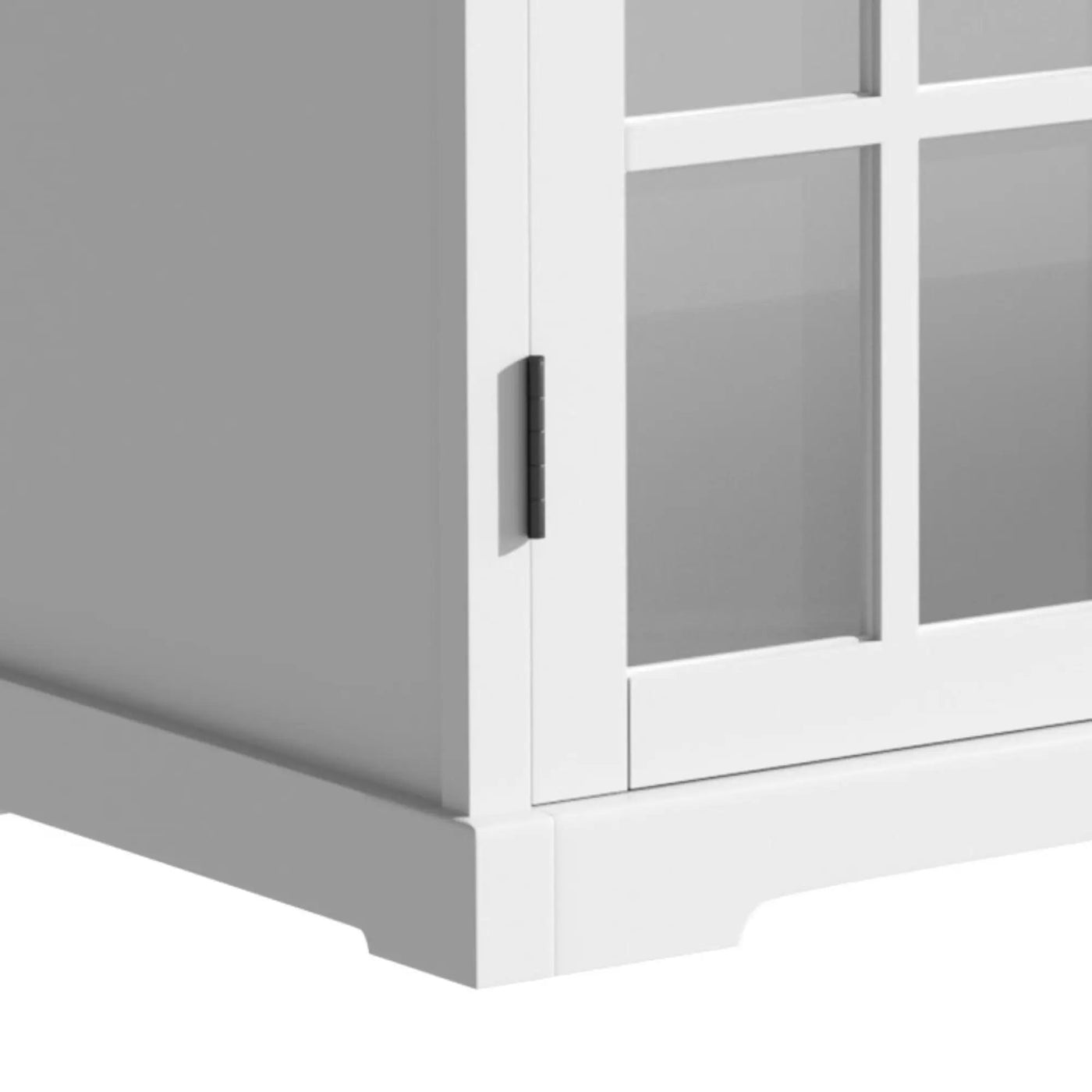 Modern Bathroom Vanity With Ceramic Sink, Tempered Blurred Glass Doors by HouseOfZazla