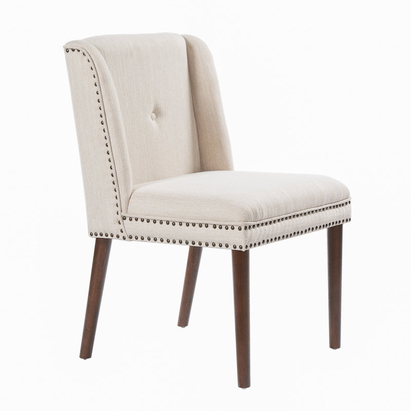 Light Luxury Rivet Upholstered Dining Chair Set of 2 by HouseOfZazla