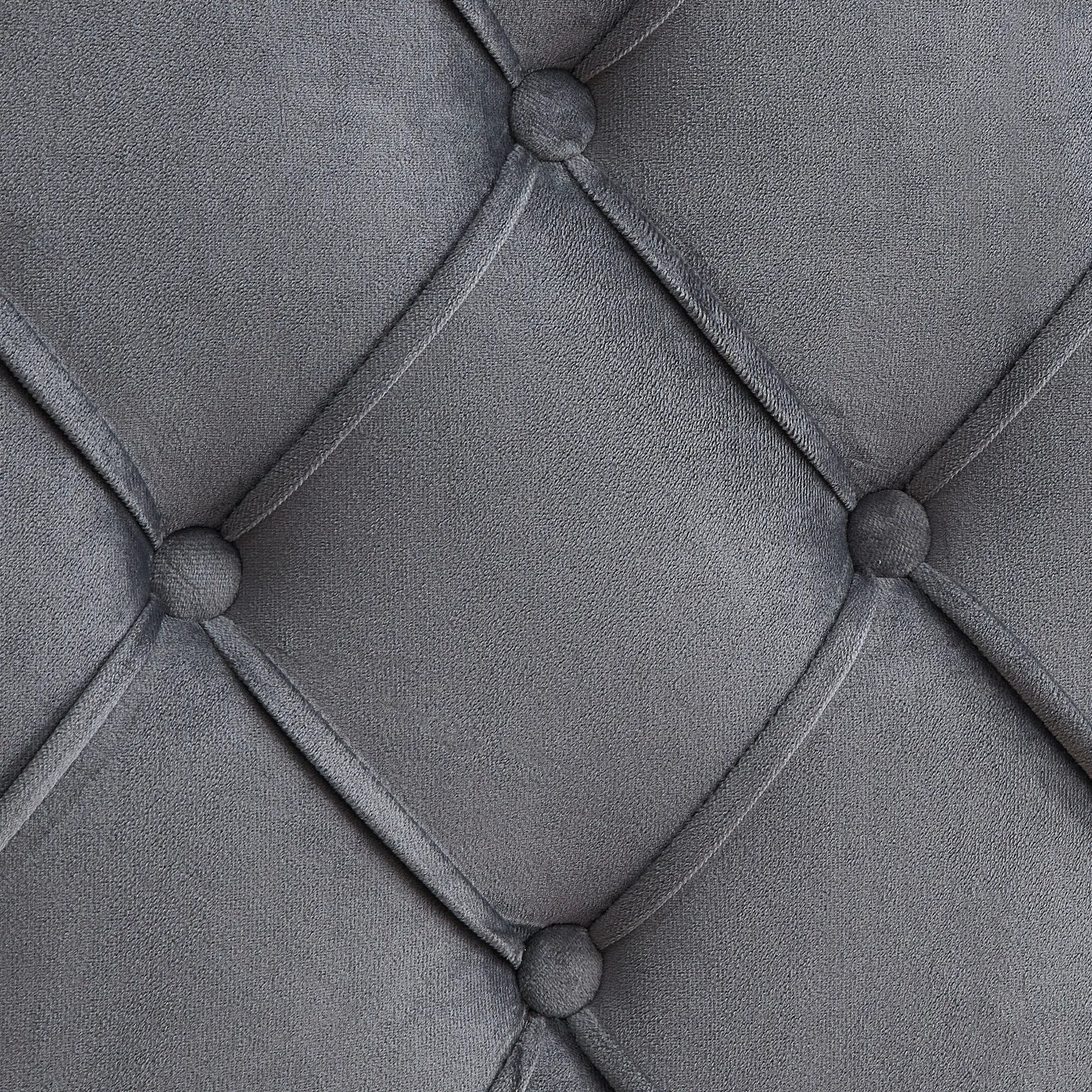 Queen Platform Tufted Upholstered Bed With Wings Design, Strong Wood Slat Support - Gray by Unique Piece Furniture