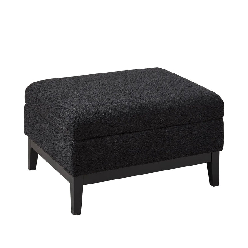 Upholstered Storage Ottoman With Reversible Lid Coffee Table With Rubberwood Legs by Unique Piece Furniture