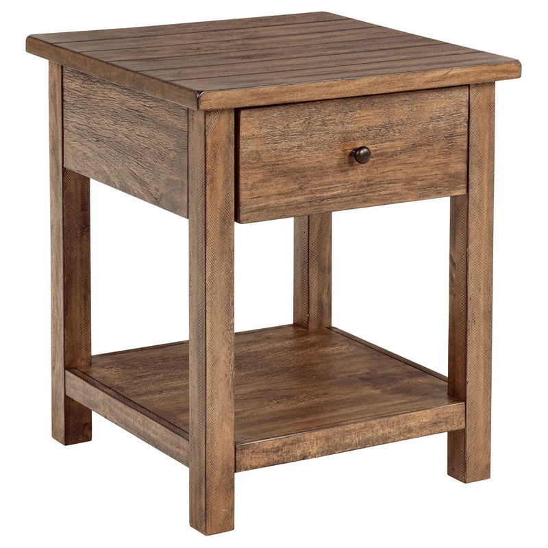 Payne 3-piece Coffee and 1-drawer End Table Set Brown by Unique Piece Furniture