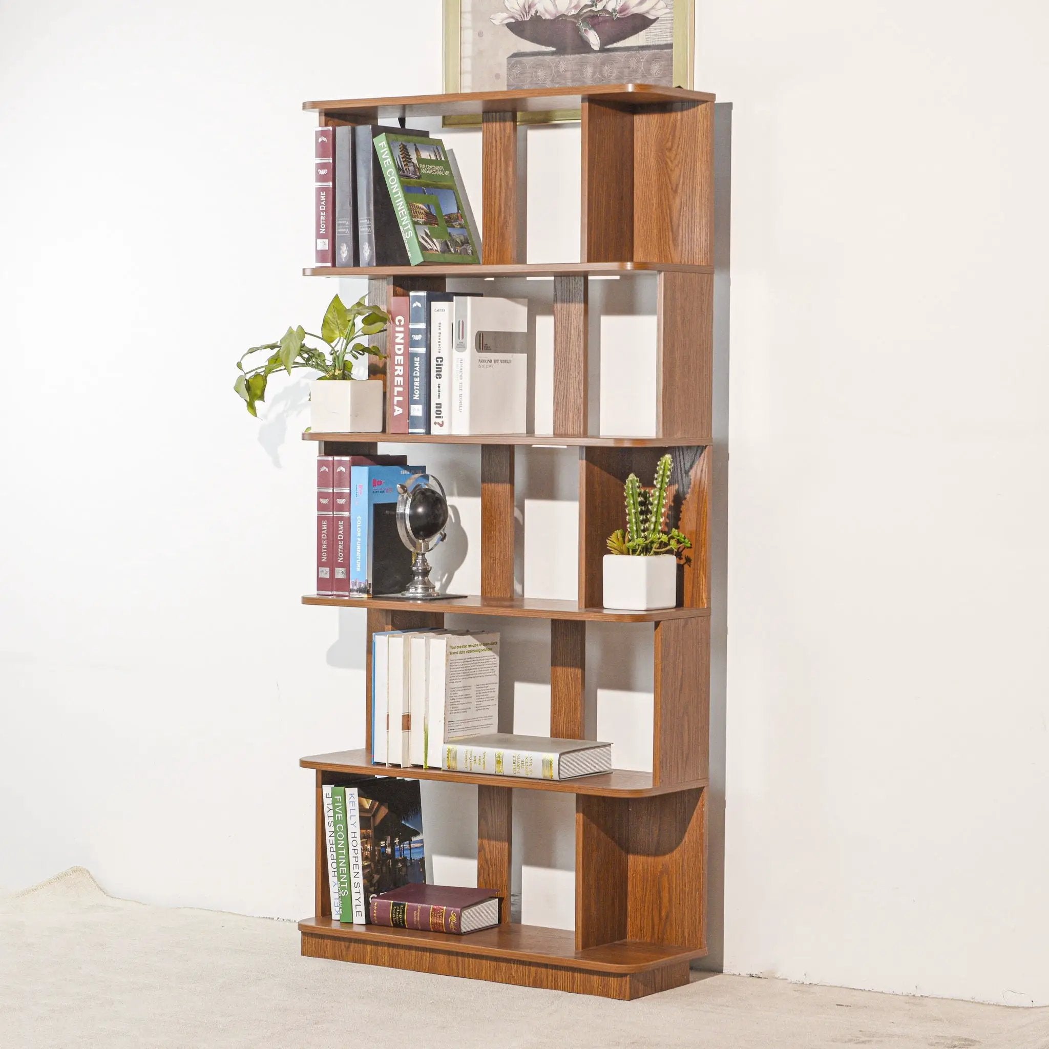 Modern 5 Tier Open Storage Bookcase by HouseOfZazla