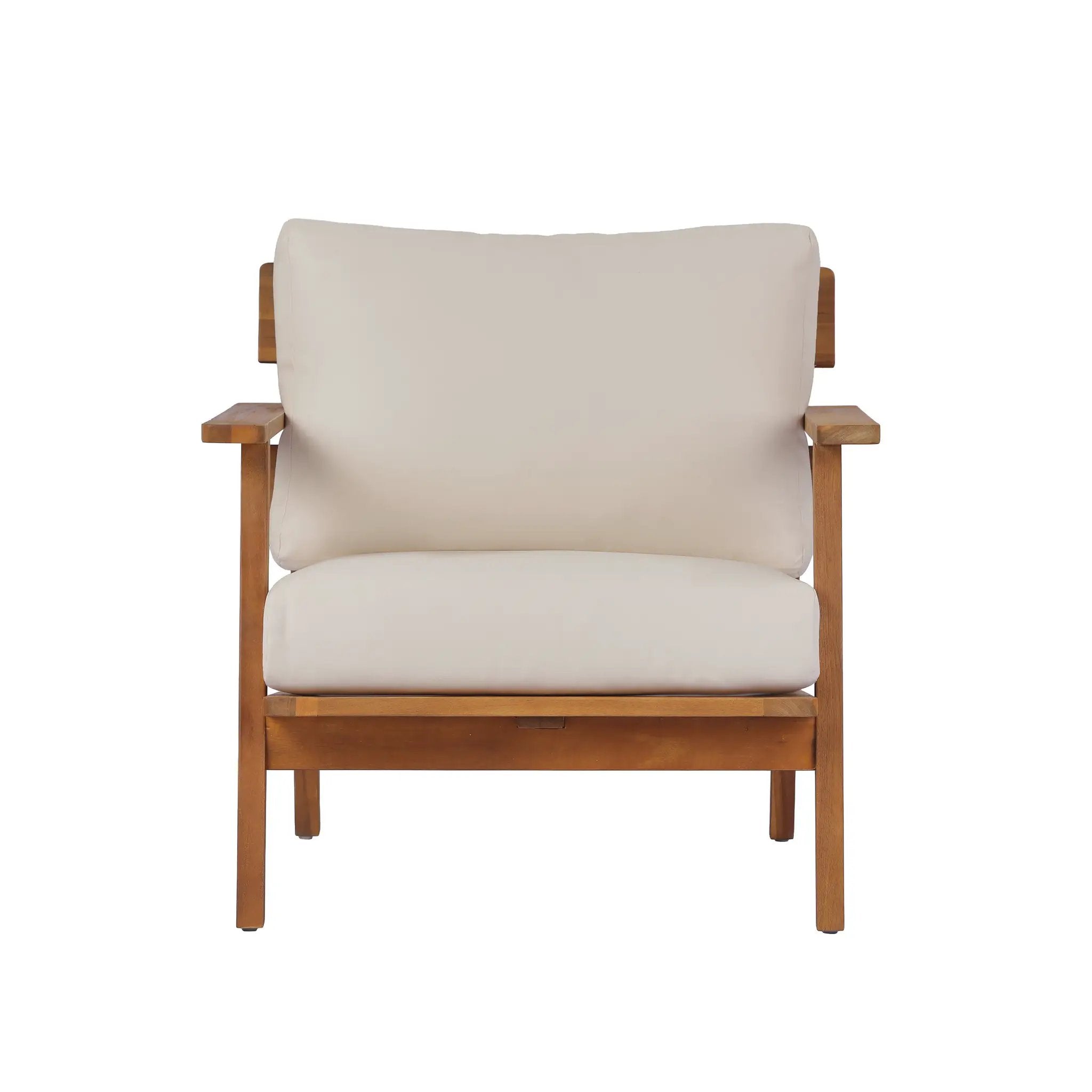 29.5' Mid-Century Modern Acacia Wood Outdoor Club Chair by HouseOfZazla