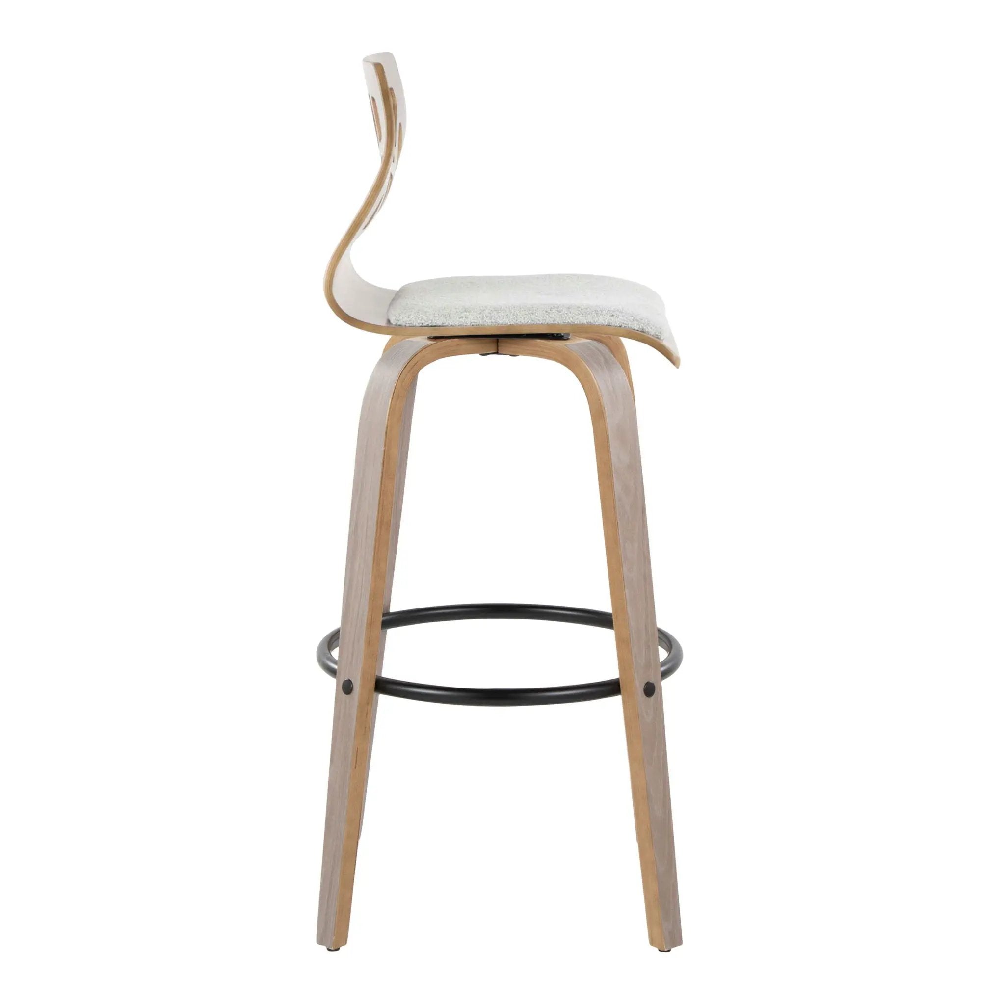 Folia - Contemporary Fixed Height Stool With Swivel With Round Footrest (Set of 2) by Unique Piece Furniture