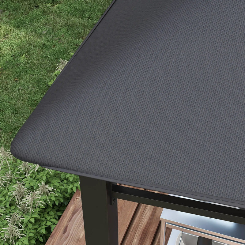 Outsunny - 10' x 10' Soft Top Patio Gazebo Outdoor Canopy With Unique Geometric Design Roof, All-Weather Steel Frame - Gray by Unique Piece Furniture