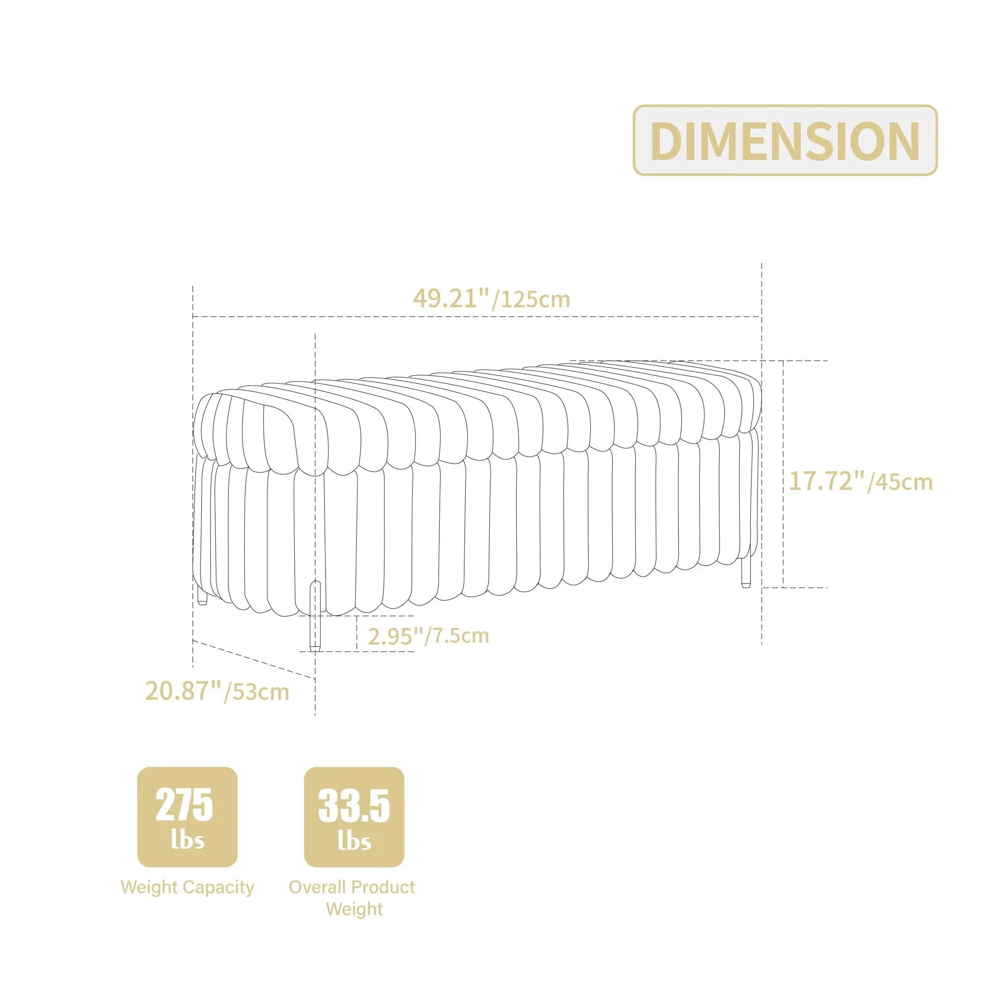 Flip Top Storage Bench With Metal Legs by Unique Piece Furniture
