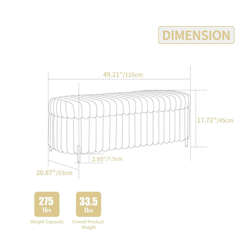 Flip Top Storage Bench With Metal Legs by Unique Piece Furniture
