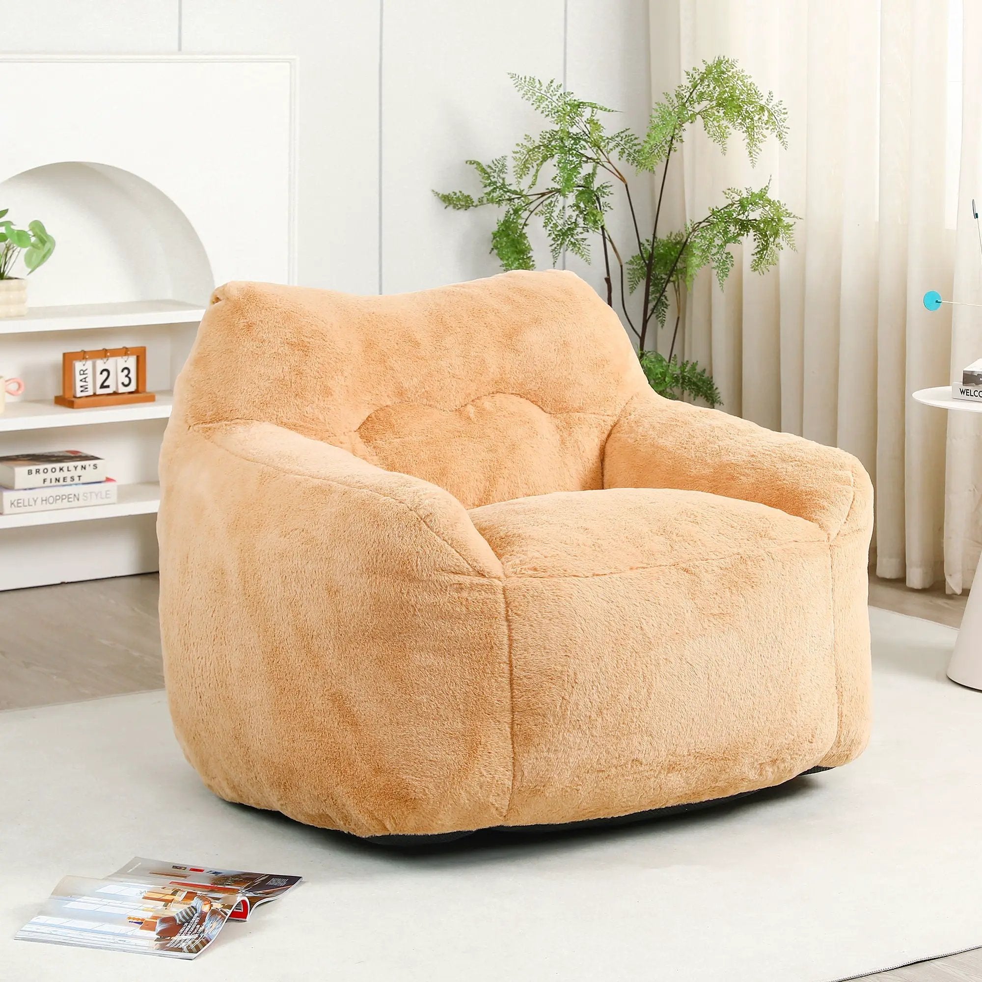 Beanbag Sofa Chair With Armrests Stuffed High Density Foam by Unique Piece Furniture