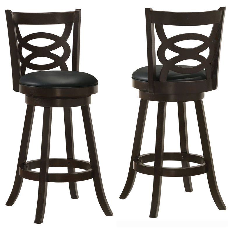 Swivel Bar Stool (Set of 2) - Black by HouseOfZazla