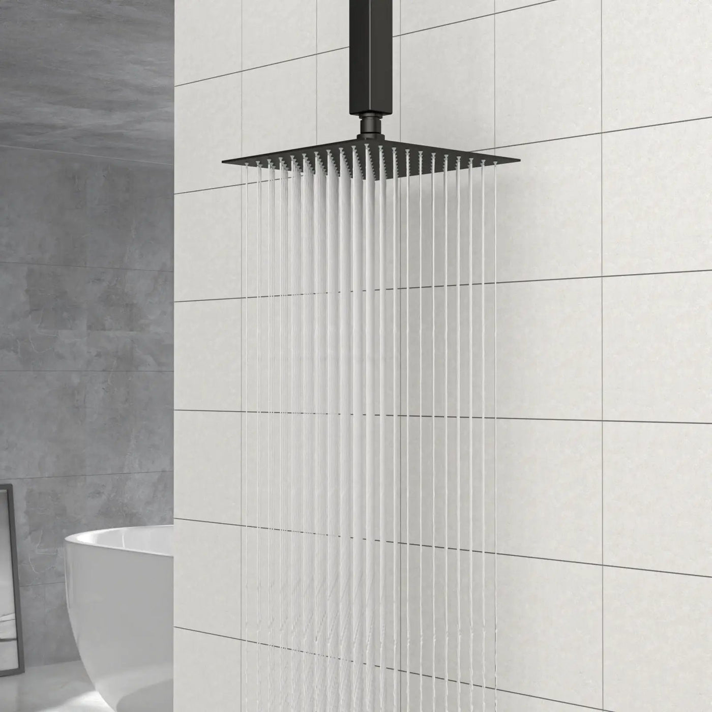 8" Square Rain Shower Head, Ceiling / Wall Mount Stainless Steel Bath Fixture by HouseOfZazla
