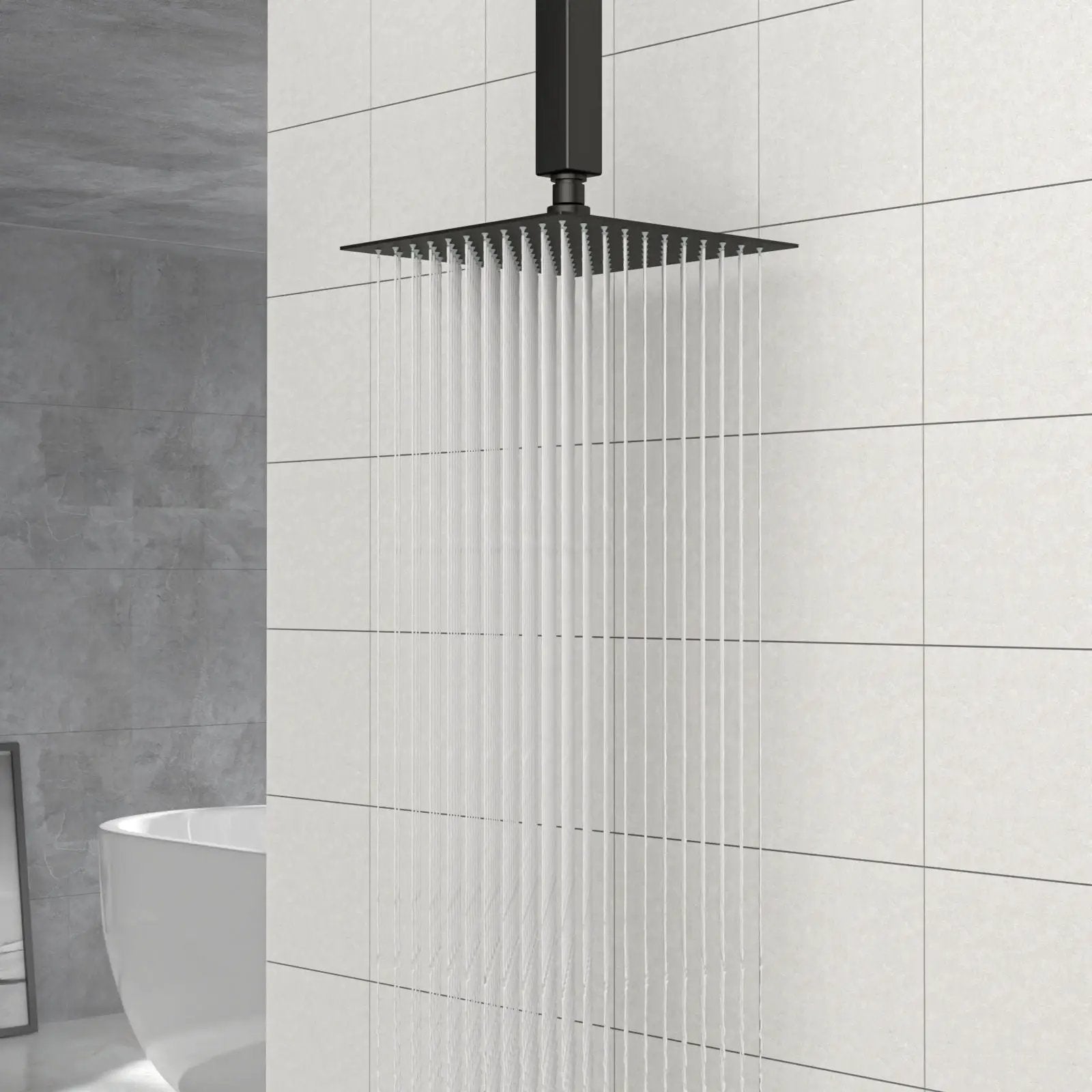 8" Square Rain Shower Head, Ceiling / Wall Mount Stainless Steel Bath Fixture by HouseOfZazla