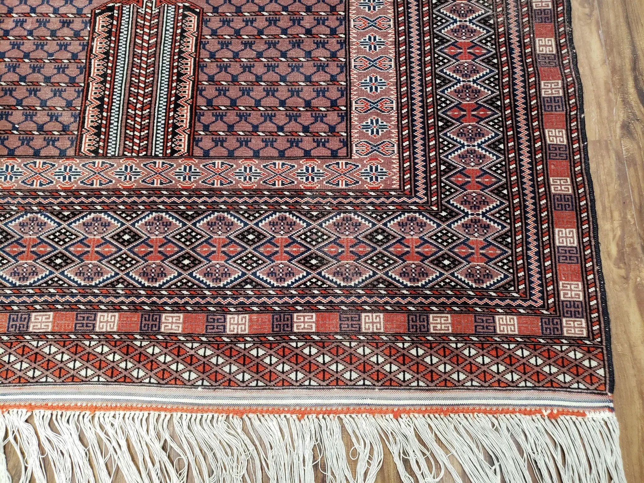 Vintage Turkoman Bokhara Rug 4x6, Four Seasons Pakistan Bukhara Turkmen Engsi Yamud Carpet, Fine Tribal Rug, Wool, Hand-Knotted, Brown, Nice by Jewel Rugs