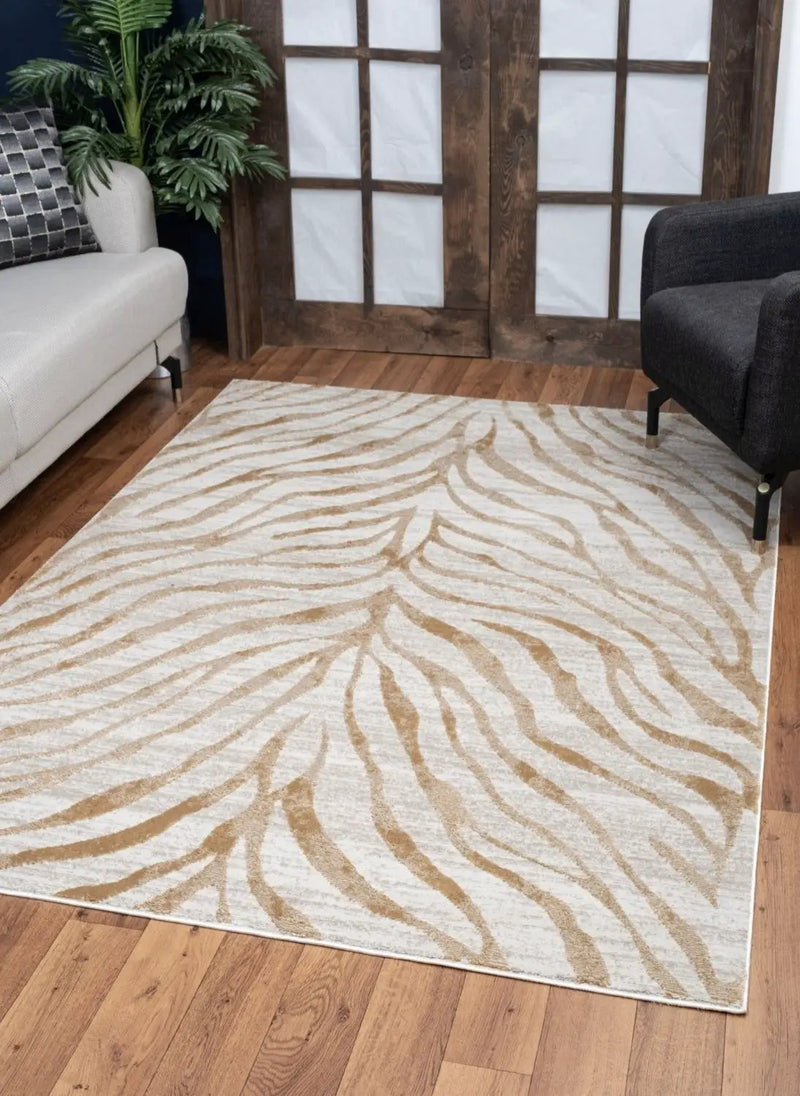 Elegance - 5'3" X 7'3" Area Rug - Gold by HouseOfZazla