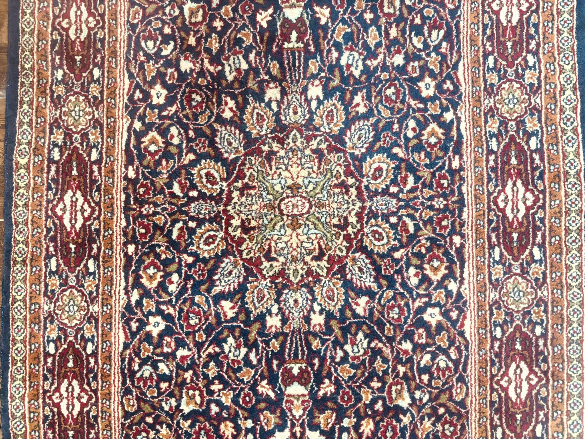 Indo Kashmiri Rug 3x5, Navy Blue, Very Fine 400 KPSI, Pair B by Jewel Rugs