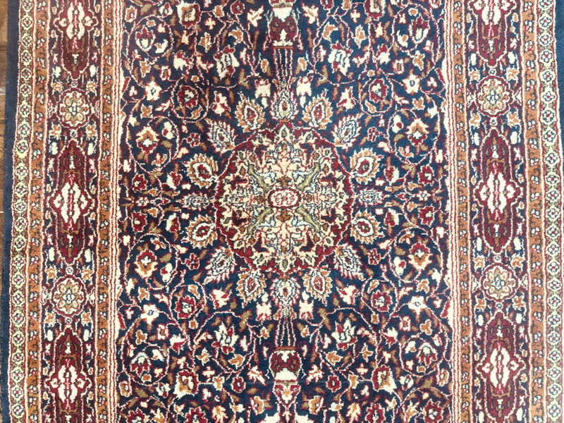 Indo Kashmiri Rug 3x5, Navy Blue, Very Fine 400 KPSI, Pair B by Jewel Rugs