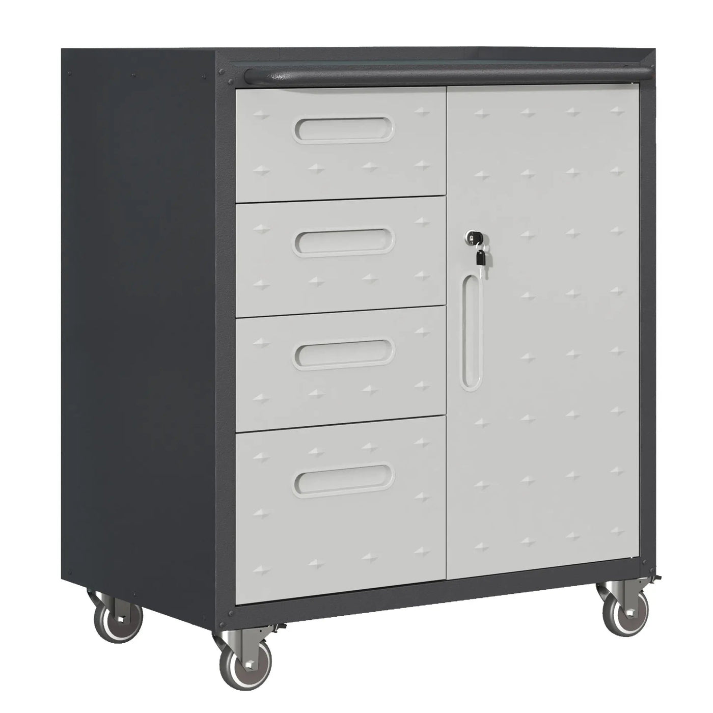 Sturdy Metal Tool Storage Cabinet With Wheels Durable Garage, Office & Home Organizer Steel by HouseOfZazla