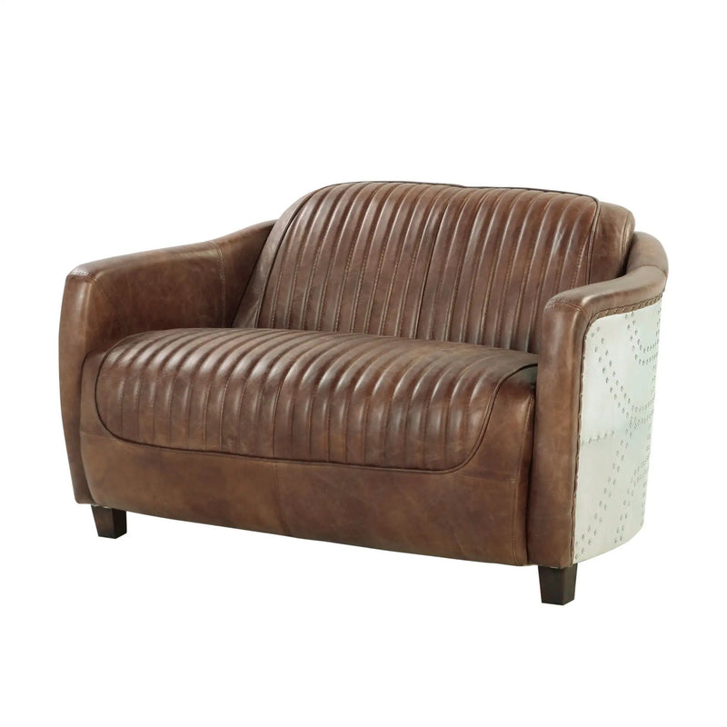 Brancaster - Grain Leather Loveseat - Brown by Unique Piece Furniture
