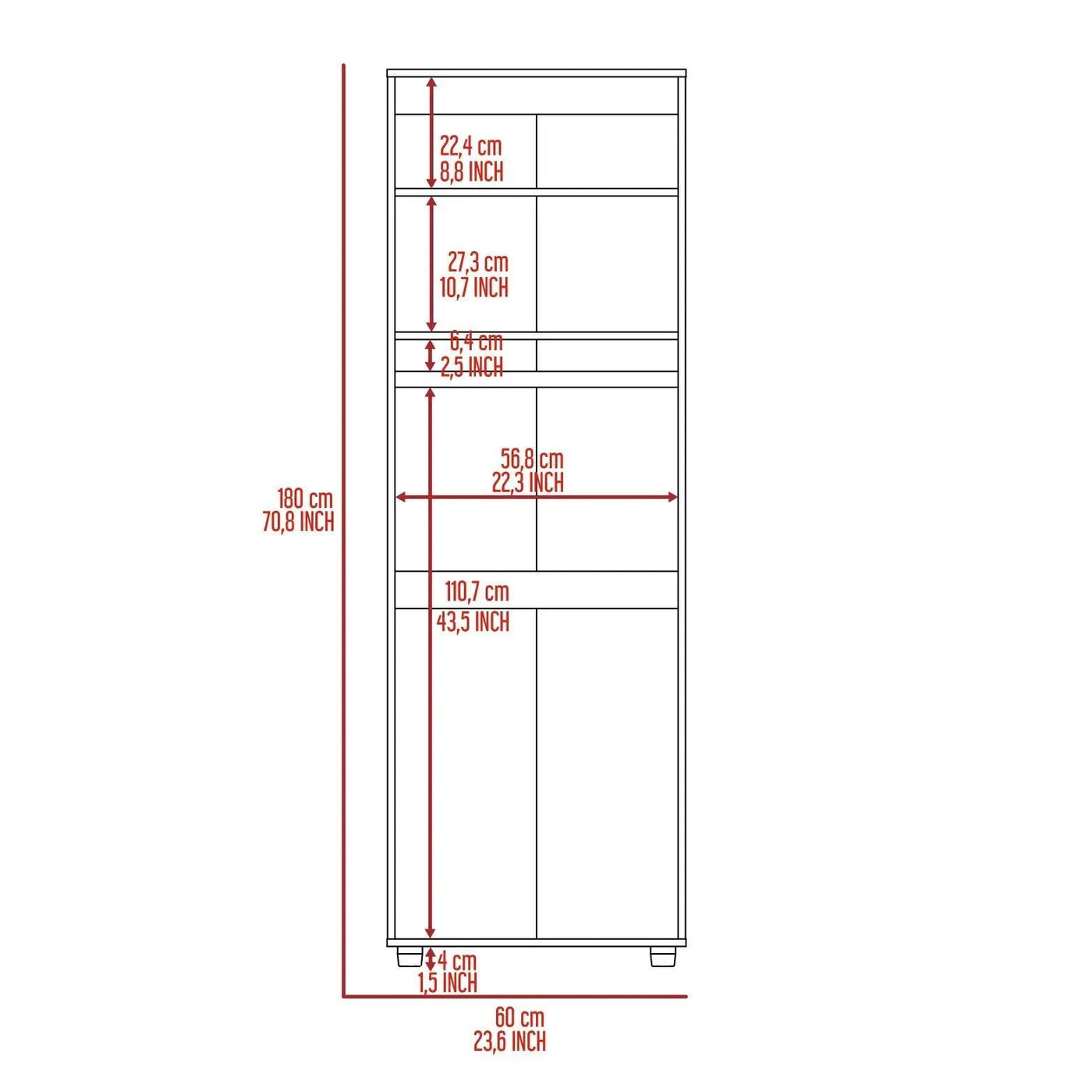 Armoire Organiser, Two Shelves, Rod, Double Door Cabinet Armoire by Unique Piece Furniture