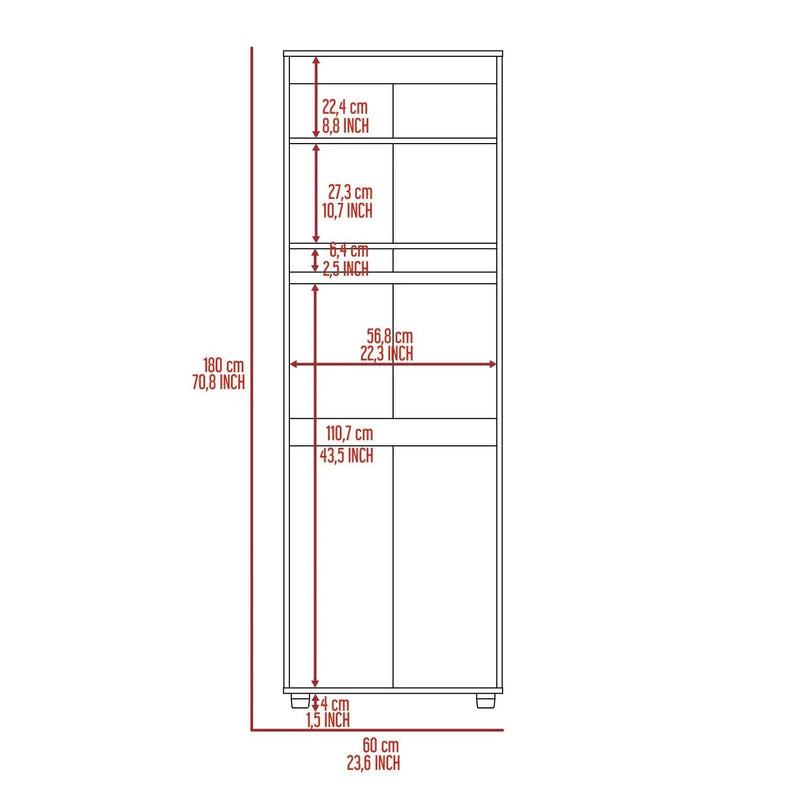 Armoire Organiser, Two Shelves, Rod, Double Door Cabinet Armoire by Unique Piece Furniture