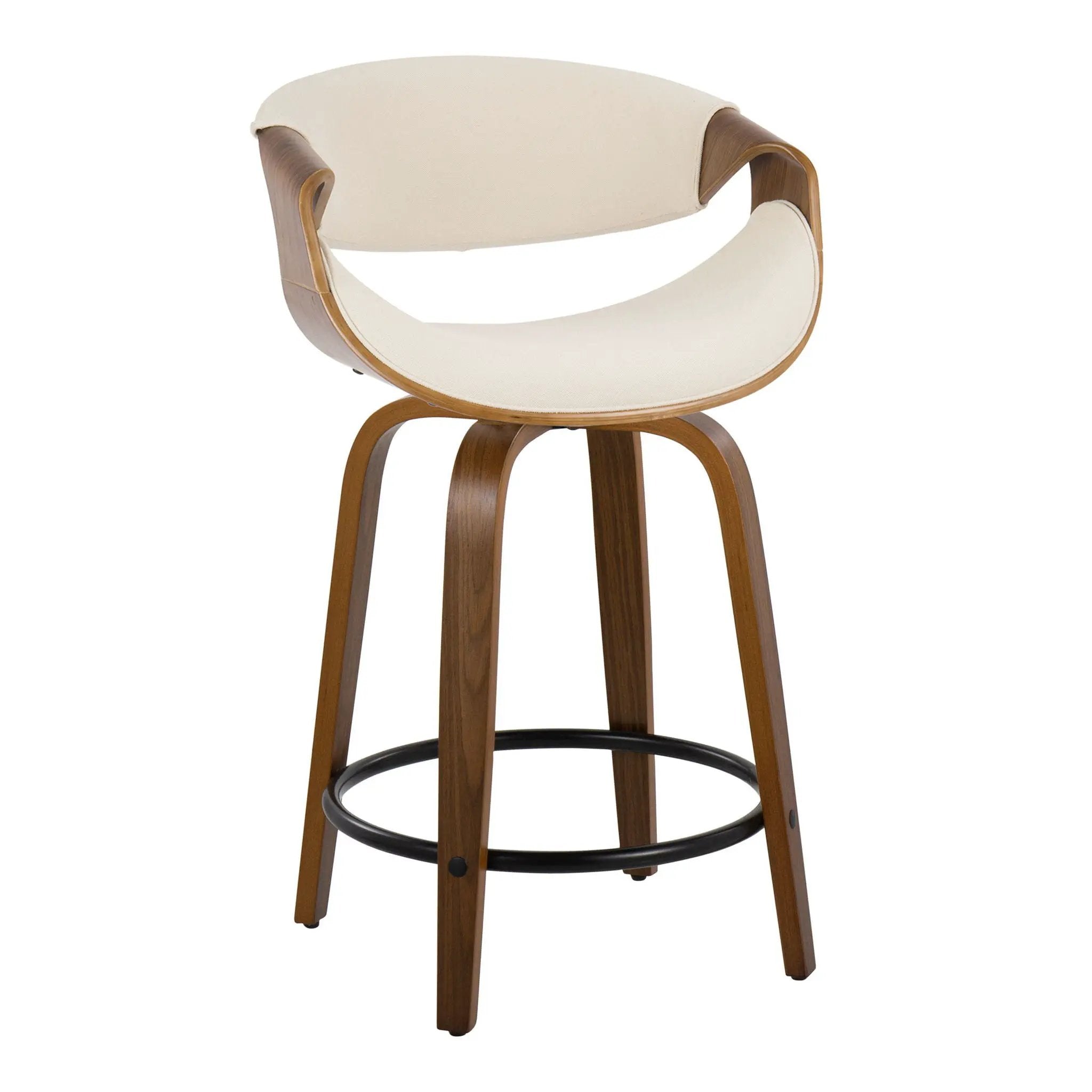 Curvini Mid - Century Modern Fixed Height Counter Stool With Swivel (Set of 2) by HouseOfZazla