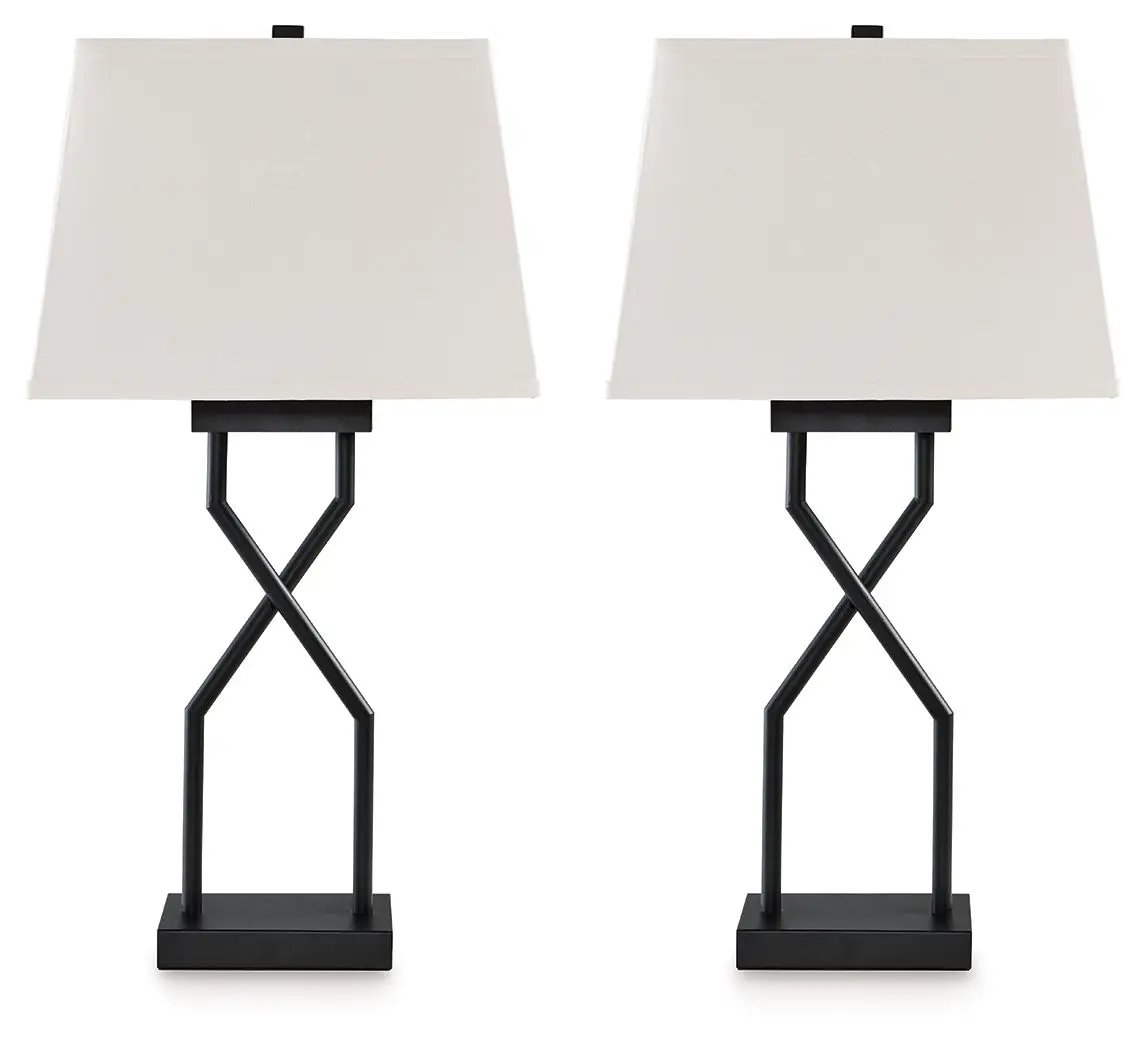 Brookthrone - Metal Table Lamp (Set of 2) - Black by Unique Piece Furniture