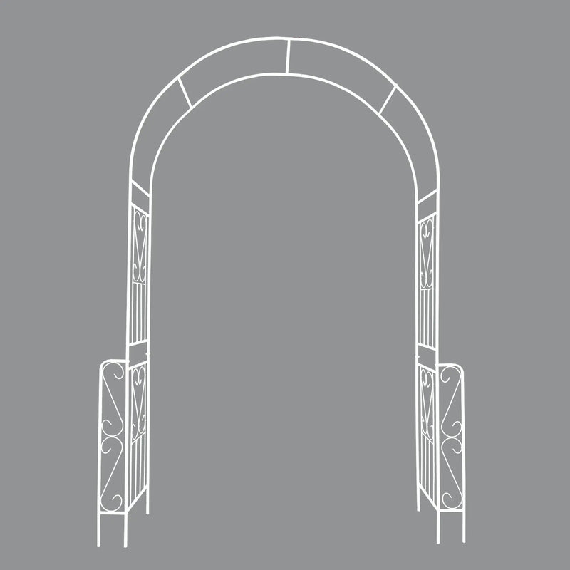 Metal Garden Arch W55'' x H94.5'' - Cream White Outdoor Arbor by HouseOfZazla