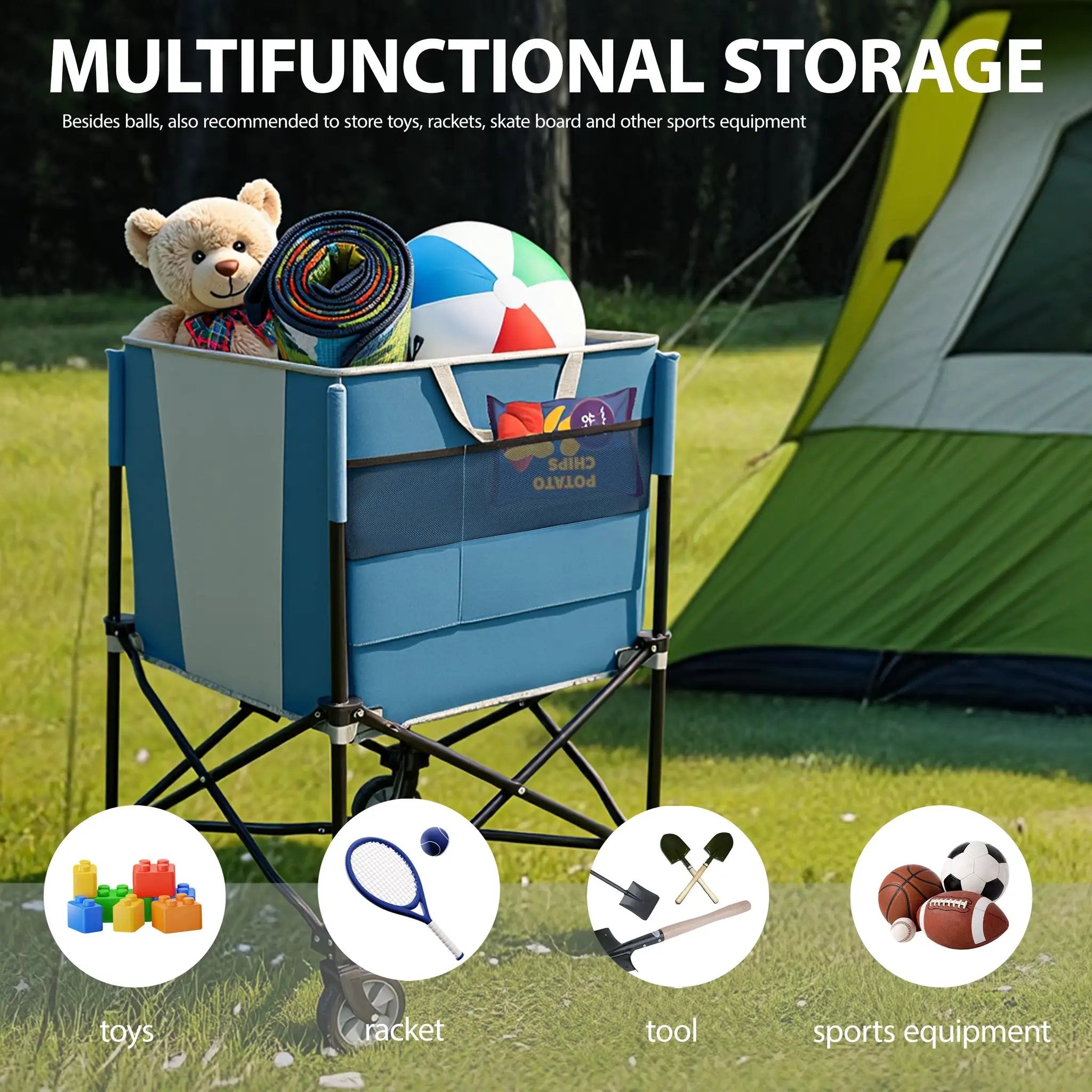 Rolling Ball Storage Cart with Wheels by HouseOfZazla