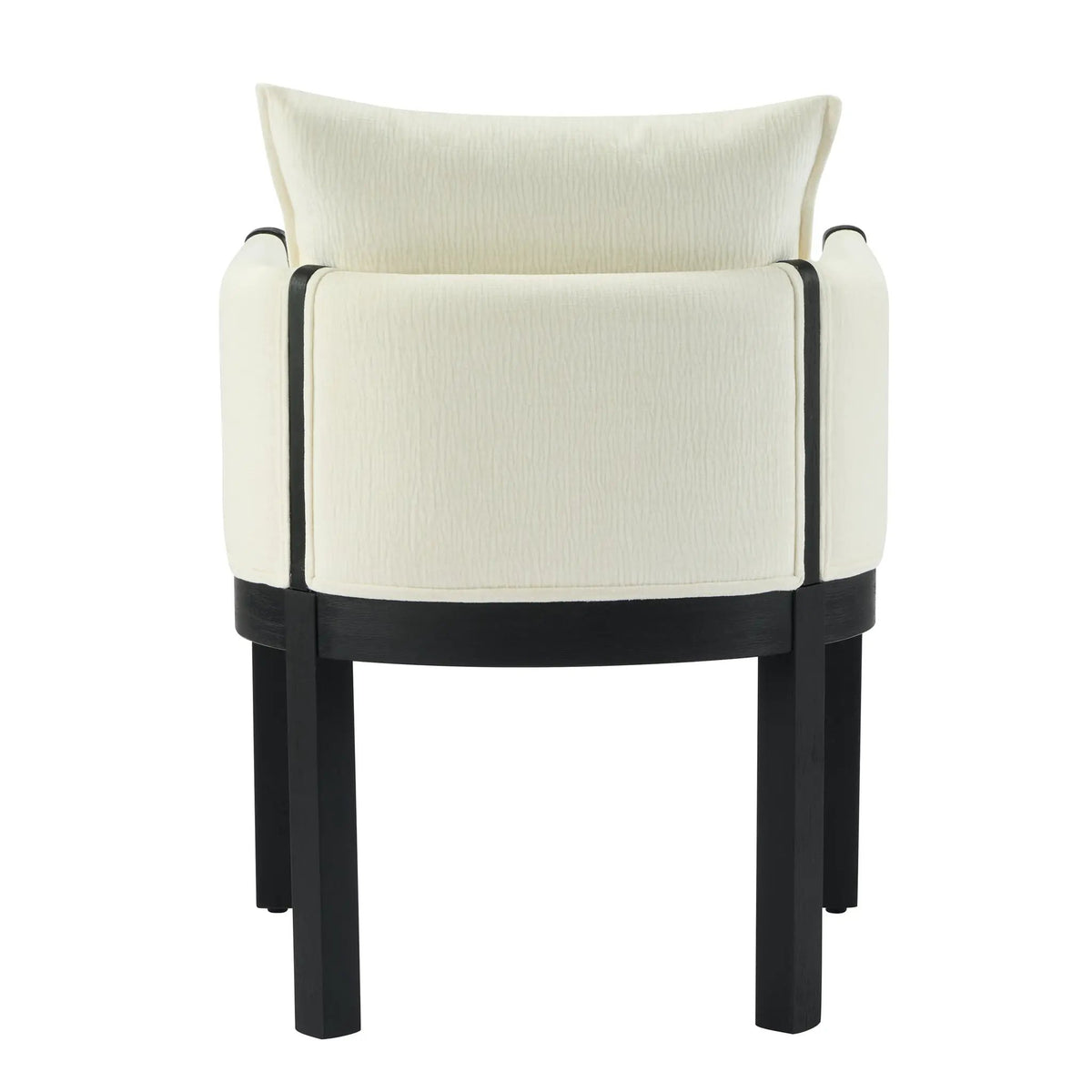 Linen Upholstered Armchair with Black Rubber Wood Legs by HouseOfZazla