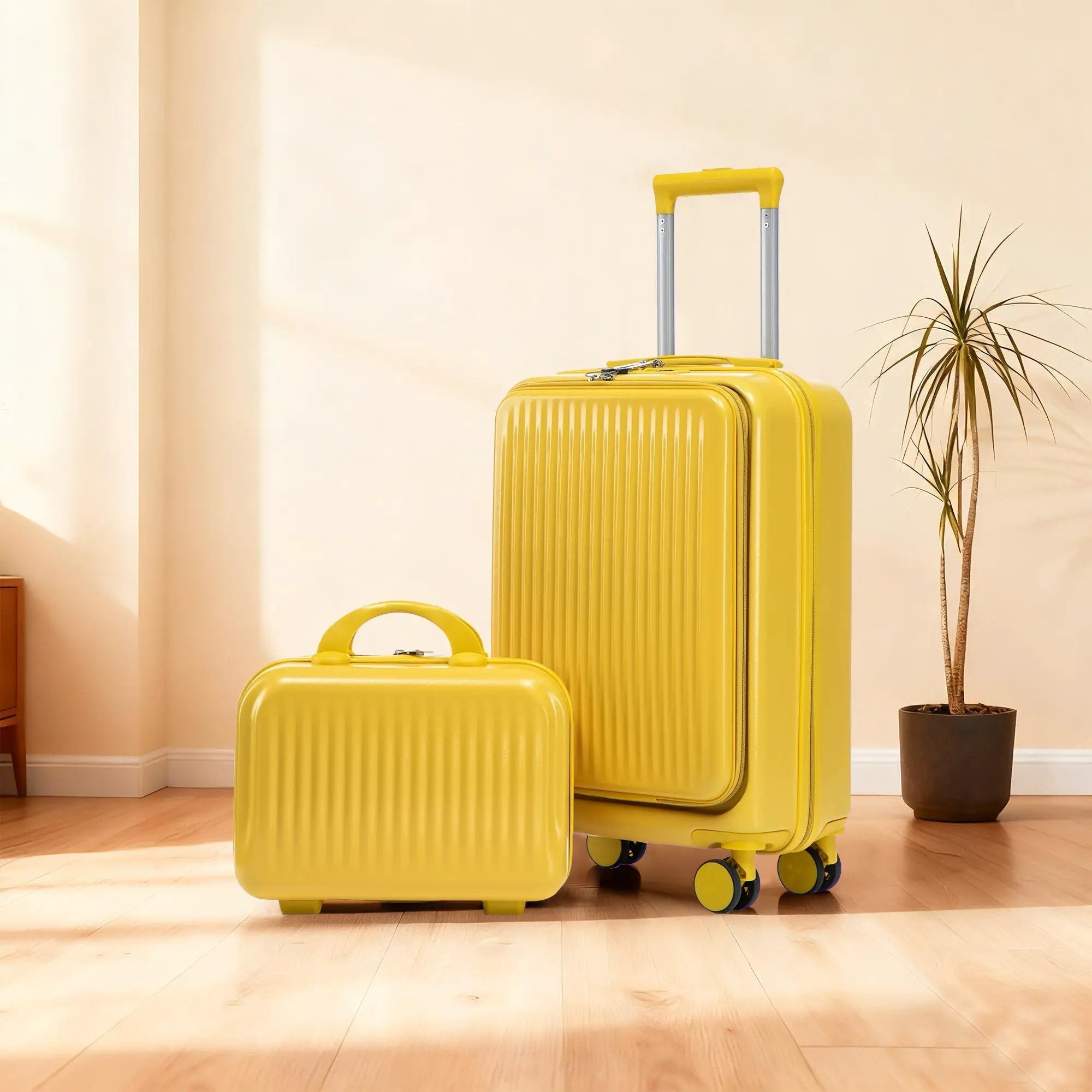 14'/20' 2-Piece ABS Spinner Wheel Luggage Set with Combination Lock by HouseOfZazla