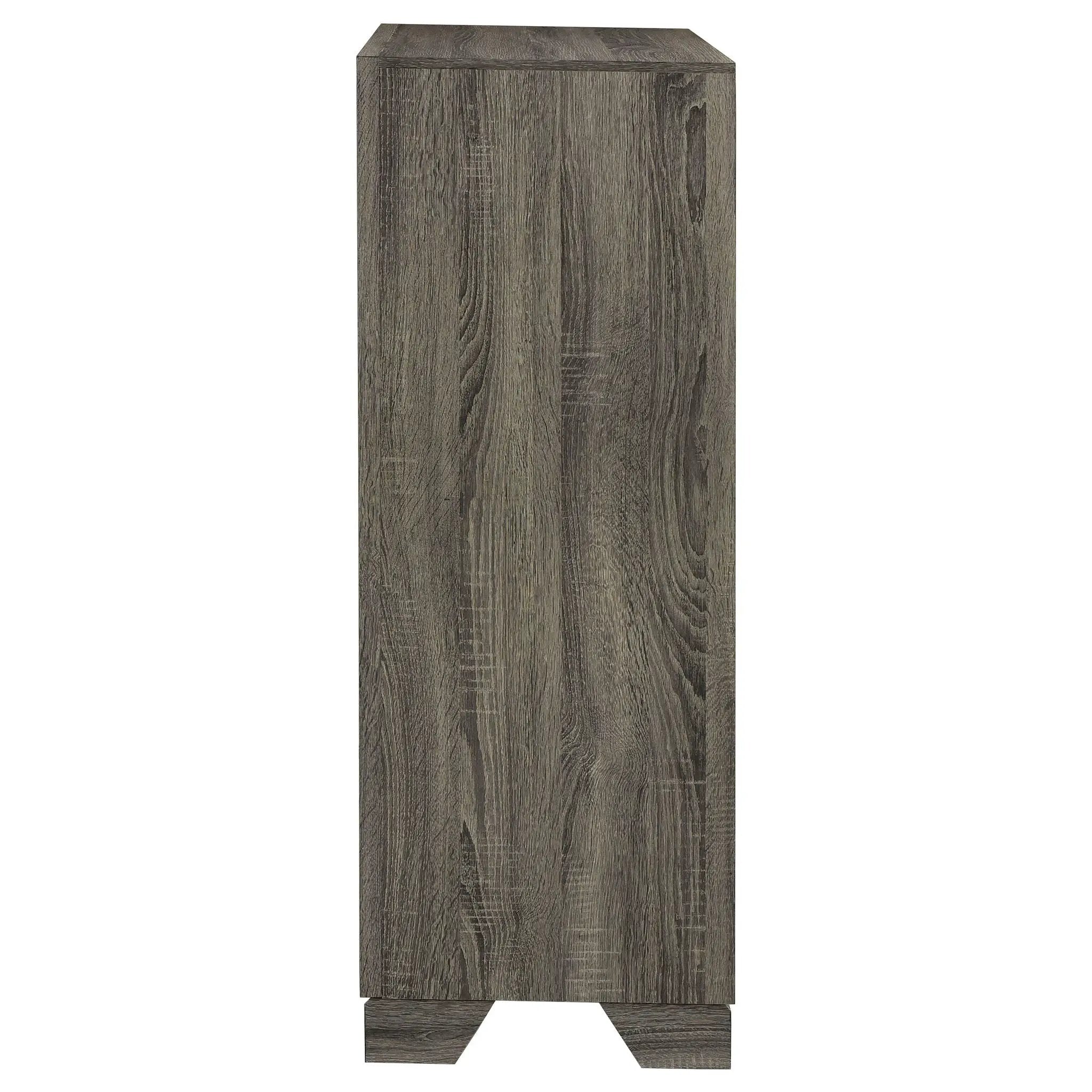 Funston - 4 Drawer Chest Of Drawers With Bar Handles - Brown Oak by HouseOfZazla