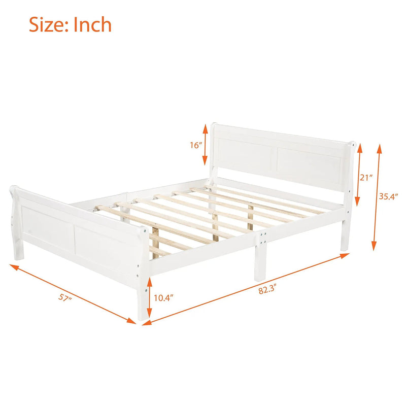 Platform Bed Frame Mattress Foundation Sleigh Bed With Headboard / Footboard / Wood Slat Suppor by HouseOfZazla