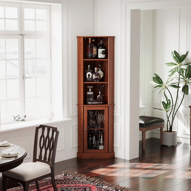Tall Corner Bar Cabinet with Storage by HouseOfZazla