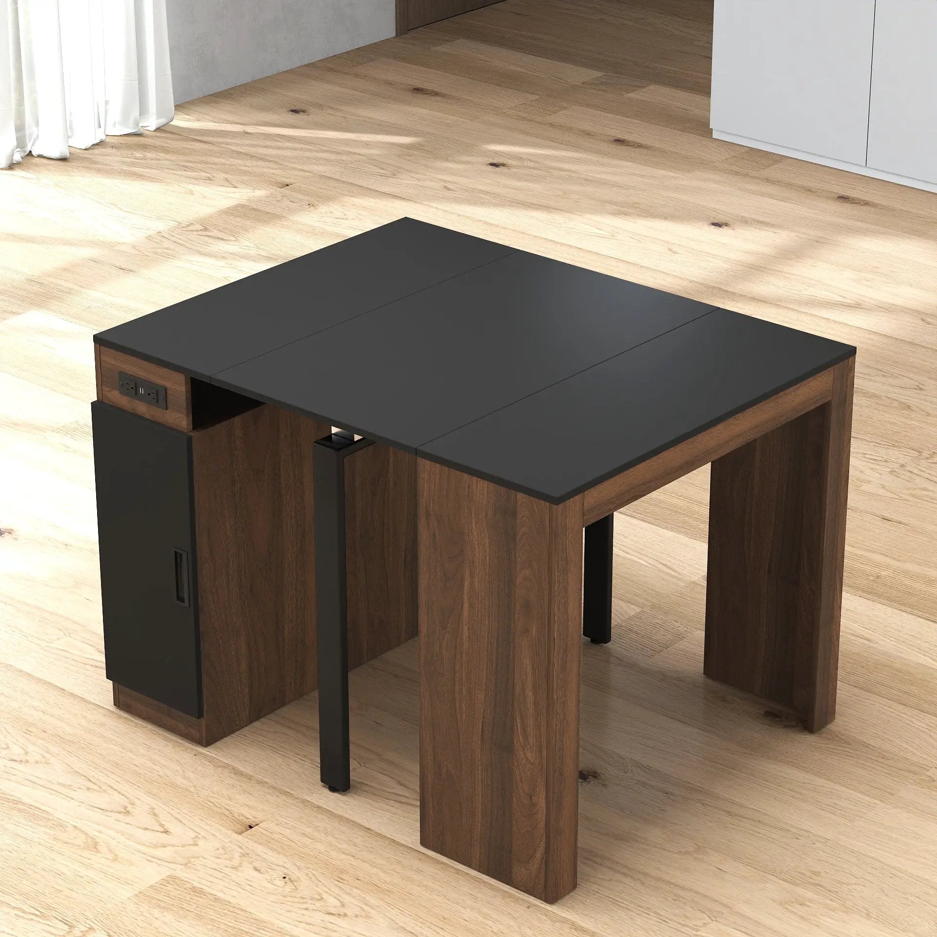 Modern Multifunctional Extendable Dining Table with Outlet by HouseOfZazla