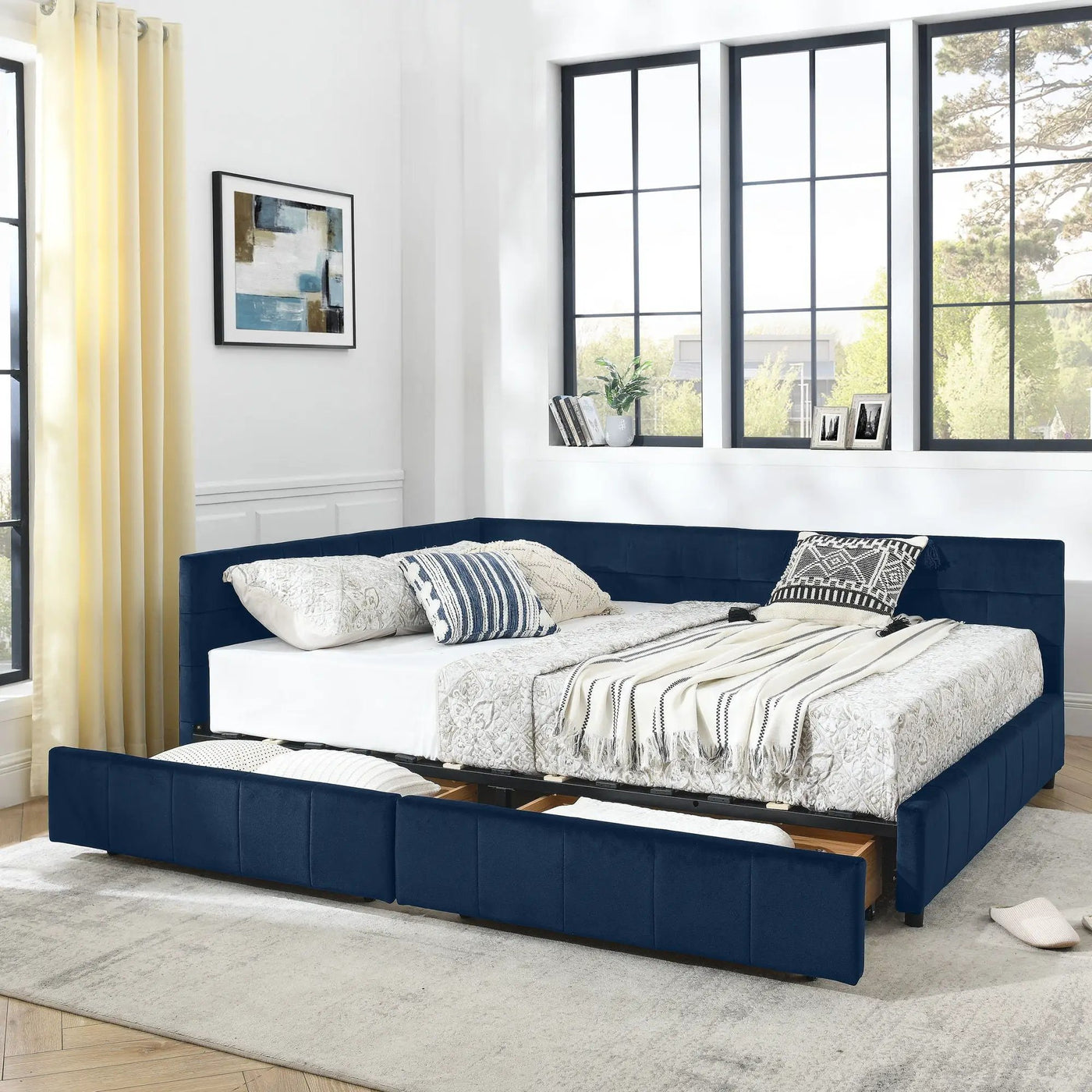 Upholstered Bed Frame With Tufted Backrest And Armrests by HouseOfZazla