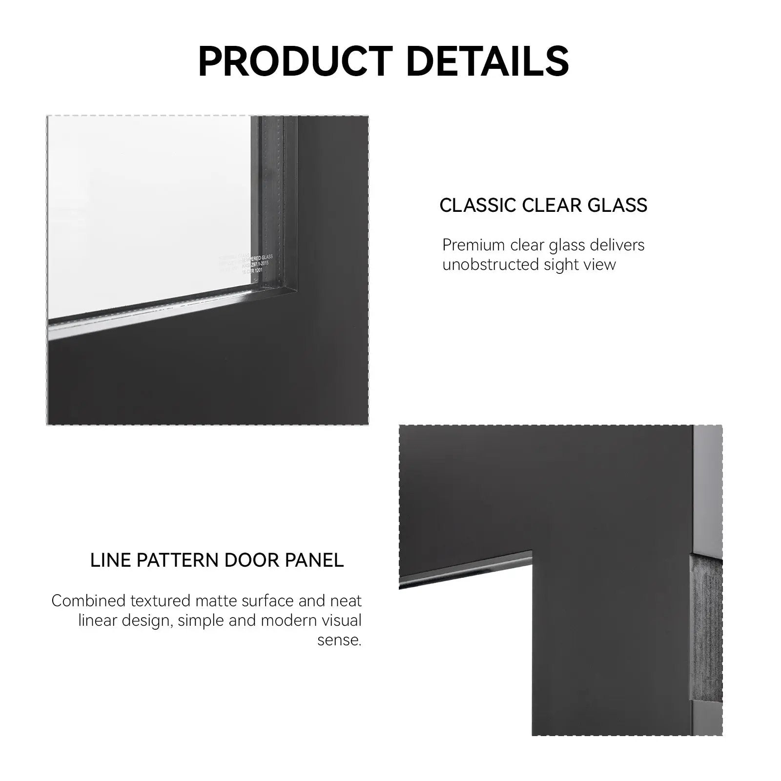 36"x80" Fiberglass Front Door with Contemporary Design by HouseOfZazla