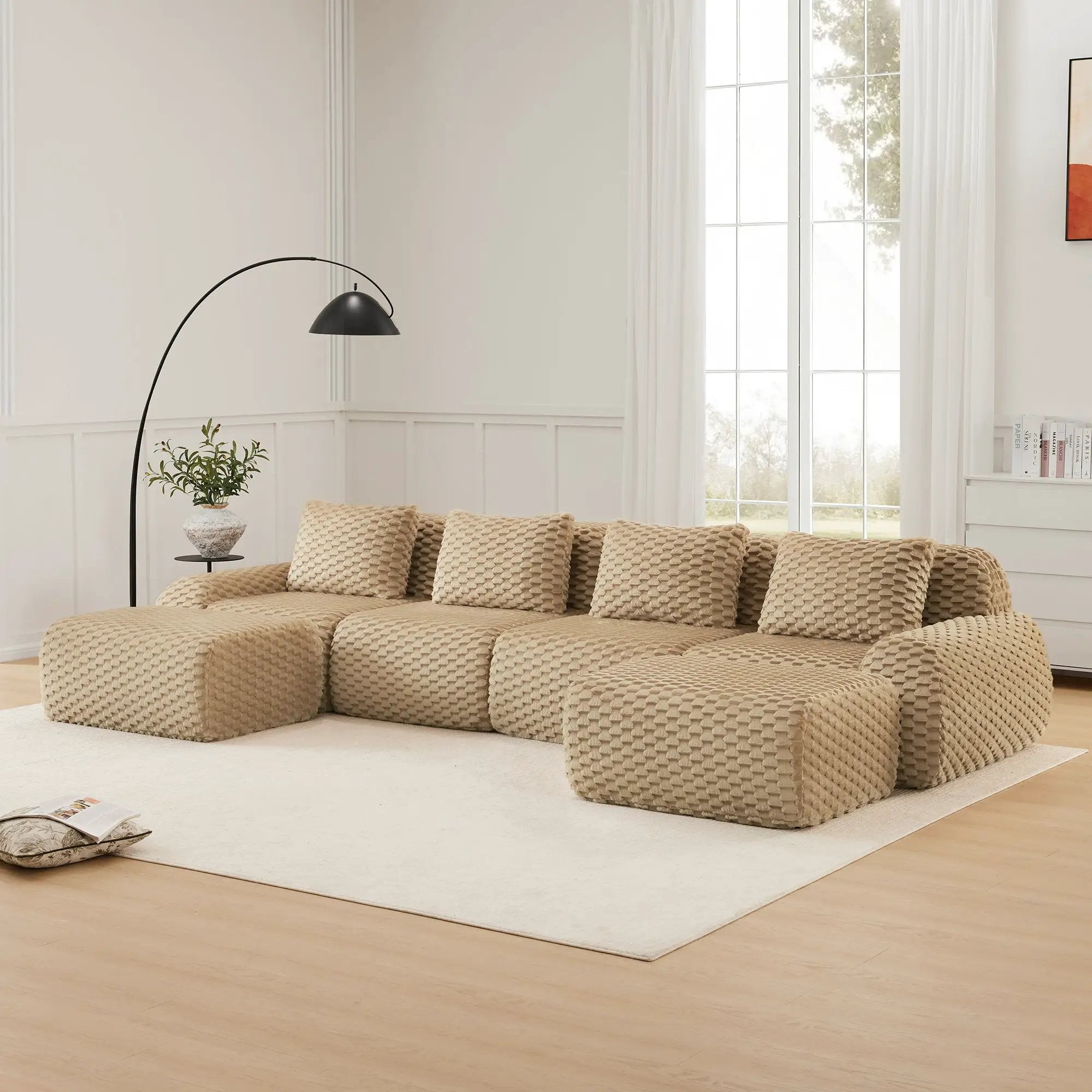146" Modern U-Shaped Modular Sectional Sofa by HouseOfZazla