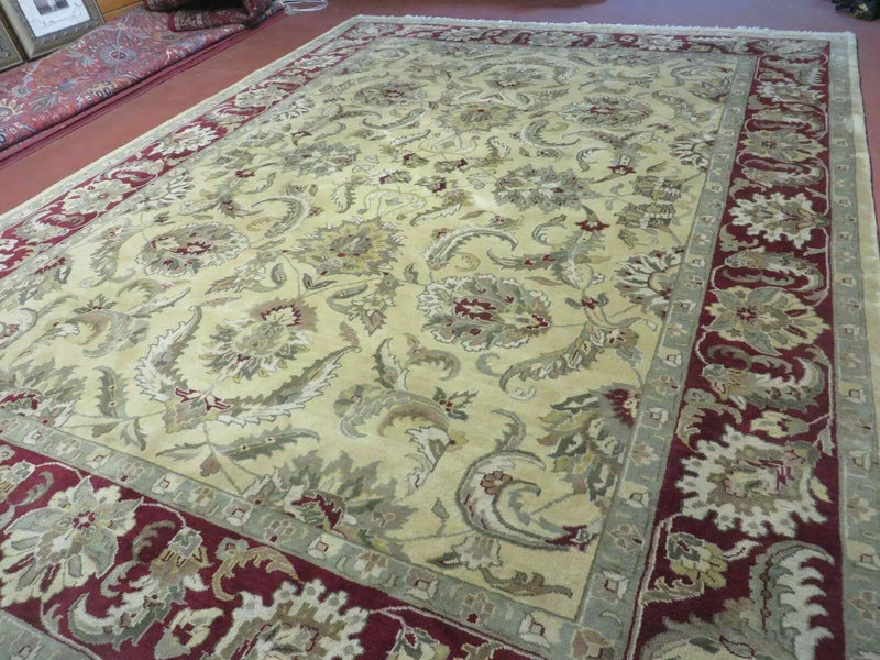9' X 12' Vintage Handmade India Oriental Jaipur Quality Tea Wash Hand Knotted by Jewel Rugs