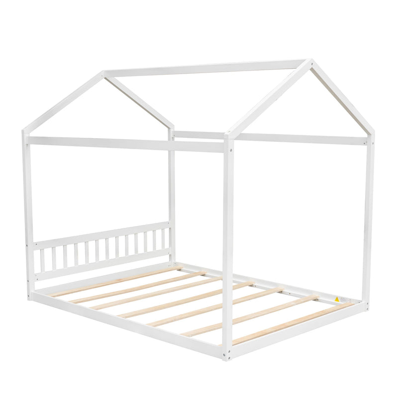 Wooden House Bed With Headboard by HouseOfZazla