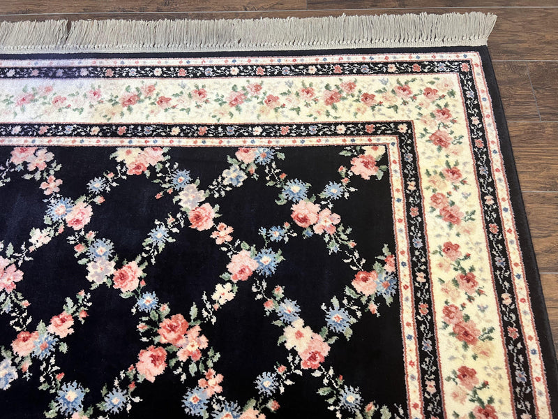 Karastan Rug 8.8 x 12, Garden of Eden #509/1270, Ebony Trellis, Vintage Discontinued Wool Pile Karastan Carpet by Jewel Rugs