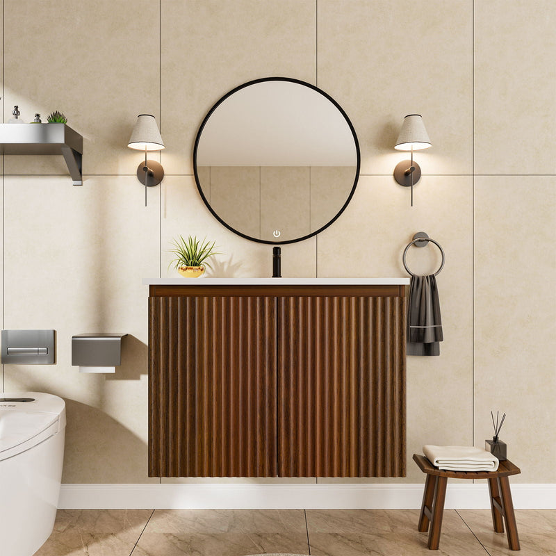 Folding Wall Cabinet With Creamic Sink by Unique Piece Furniture