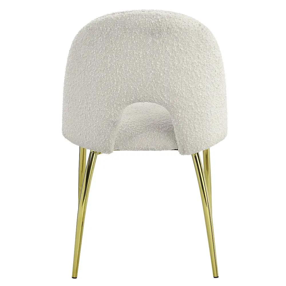 Fadri - Side Chair (Set of 2) - Teddy Sherpa & Mirrored Gold by Unique Piece Furniture