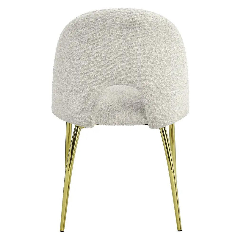 Fadri - Side Chair (Set of 2) - Teddy Sherpa & Mirrored Gold by Unique Piece Furniture
