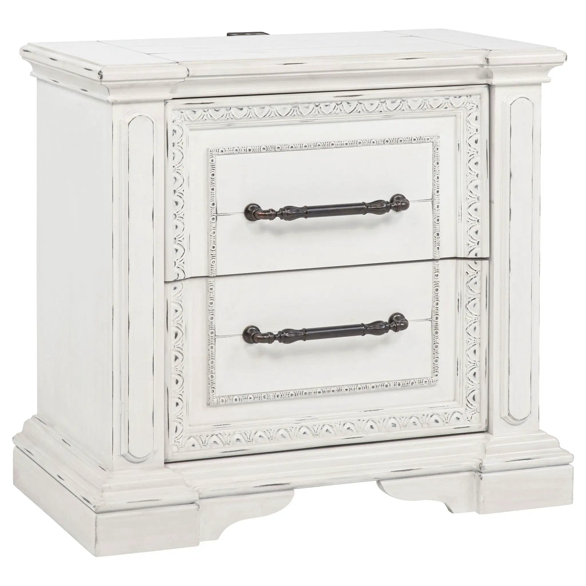 McKinney 2-drawer Nightstand with Dual USB Vintage White by Unique Piece Furniture