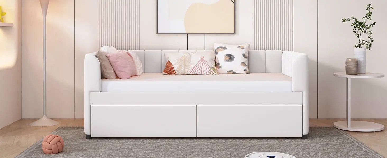 Upholstered Daybed With Ergonomic Design Backrest by HouseOfZazla
