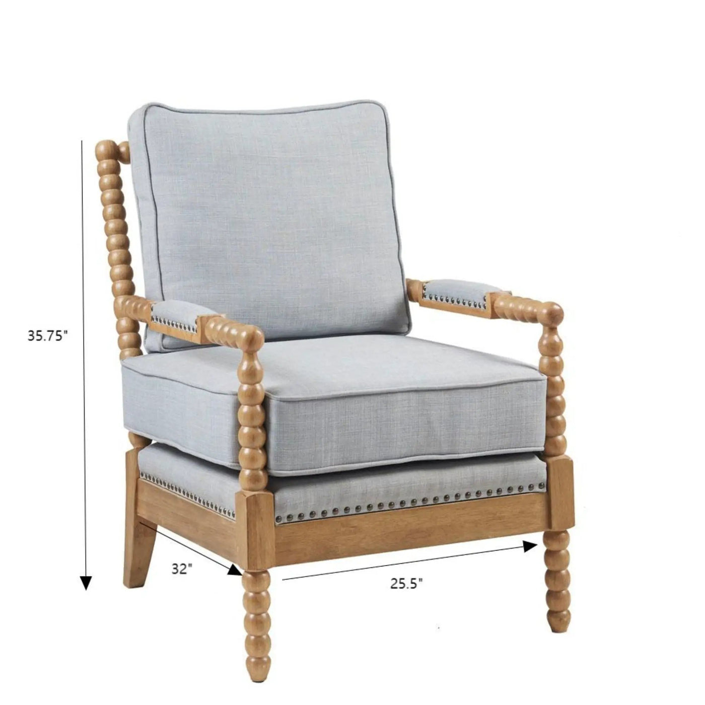 Arm Chair With Open Back Spindle Design, Padded Armrests by Unique Piece Furniture