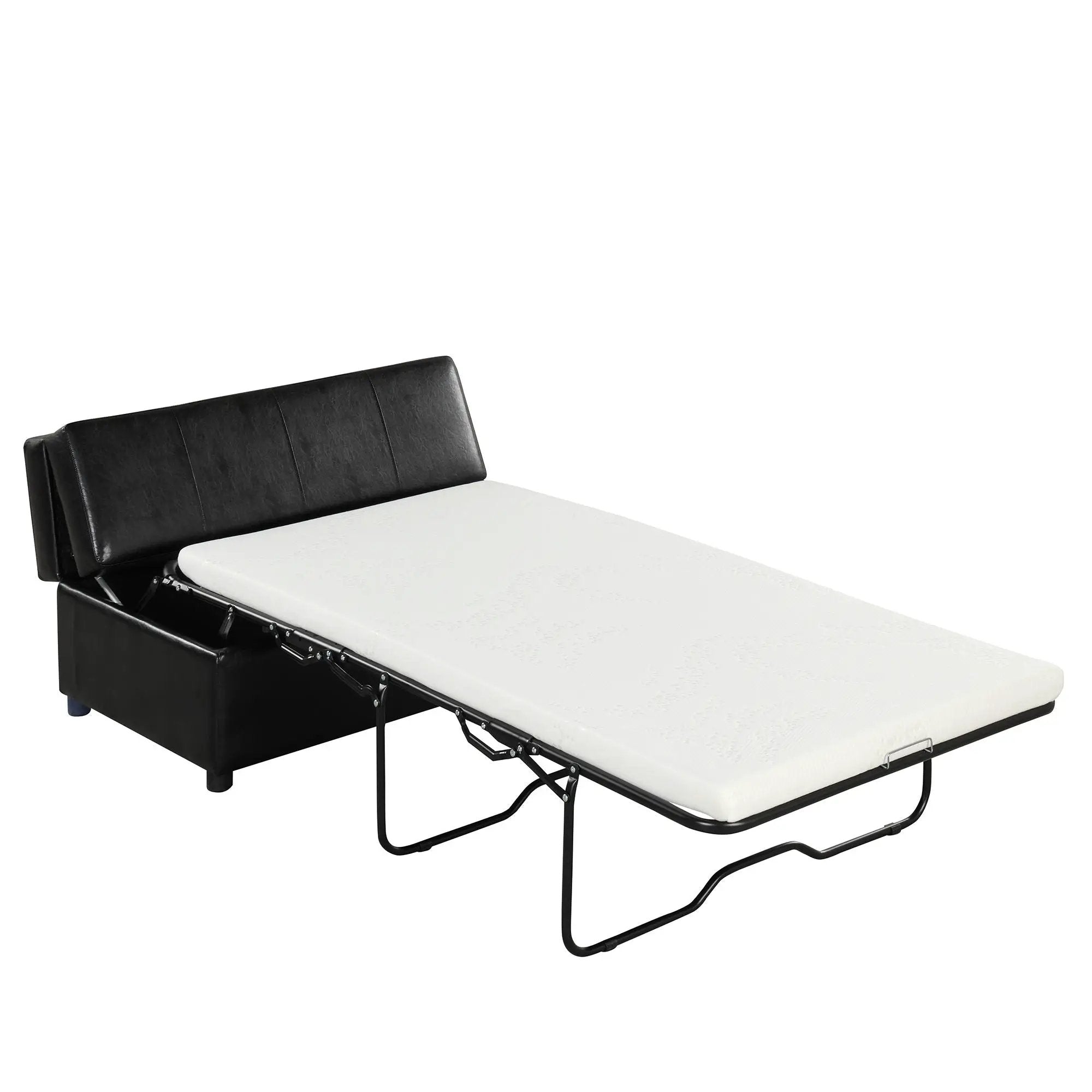Twin Size Folding Ottoman Sleeper Bed With Mattress Convertible Guest Bed by HouseOfZazla