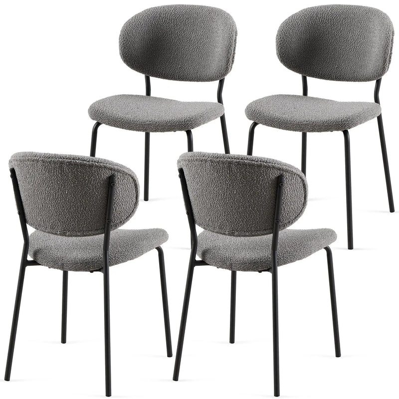 Boucle Dining Chairs, Dining Chairs With Metal Legs For Dining Room, Kitchen, Living Room by Unique Piece Furniture