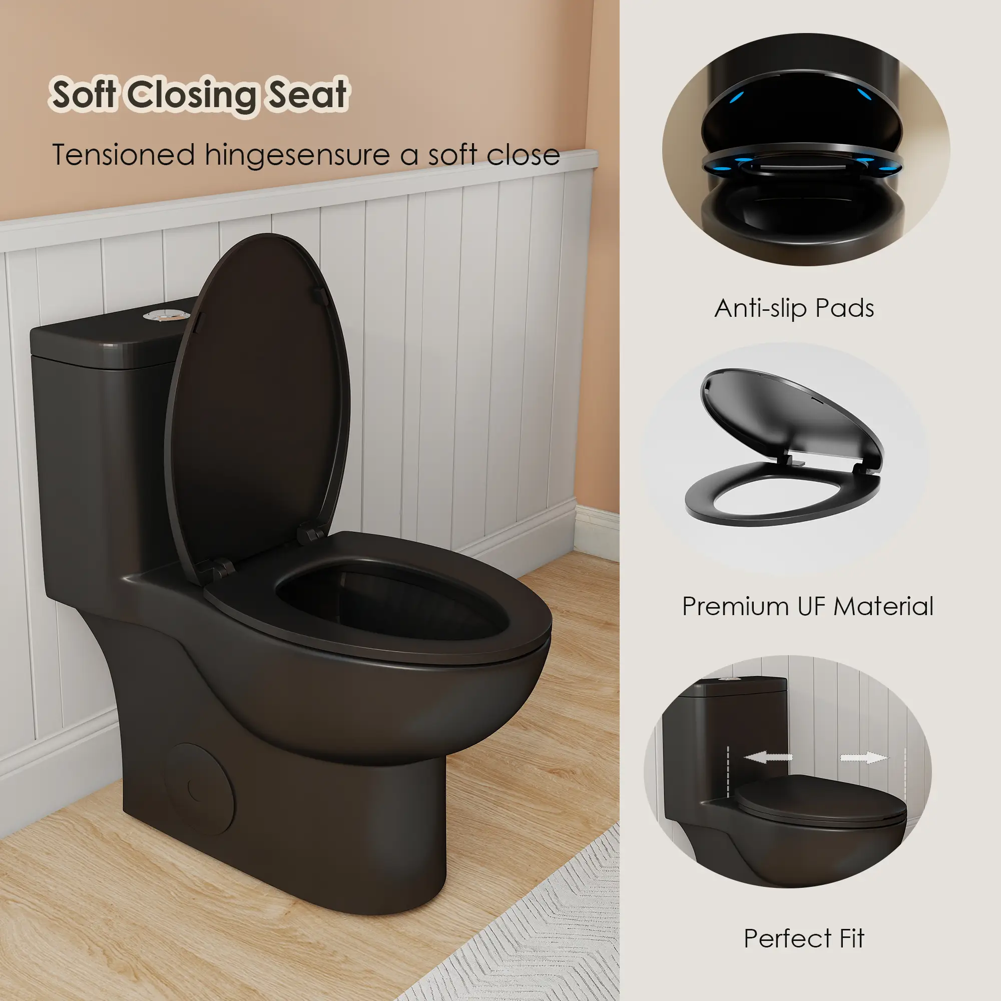Tornado Flush One-Piece Toilet with Comfort Chair Seat by HouseOfZazla