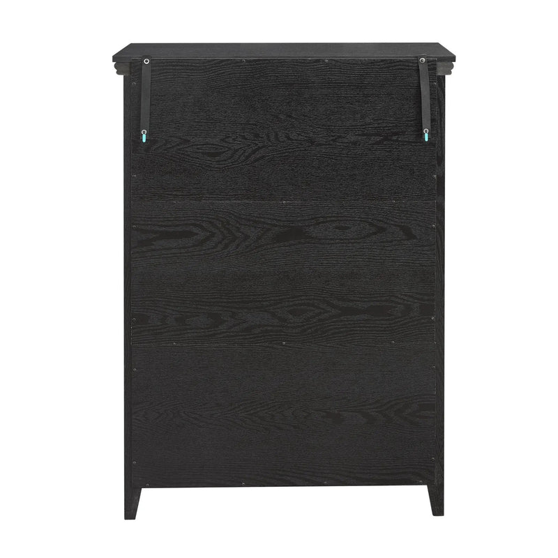 Modern 5-Drawer Black Dresser for Living Room Storage by HouseOfZazla