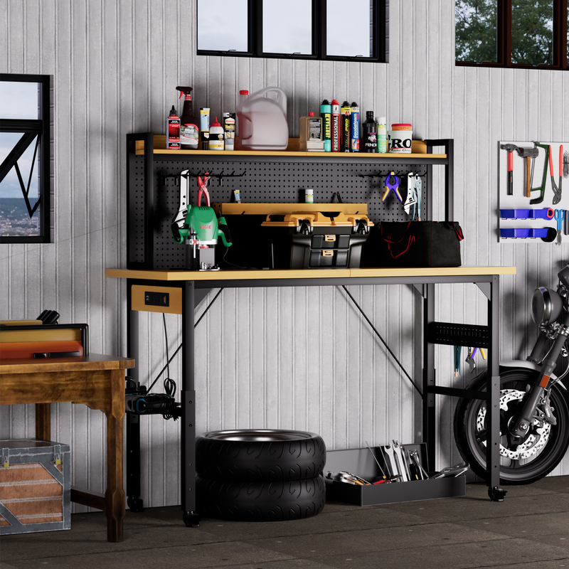 71" Adjustable Workbench with Pegboard by HouseOfZazla